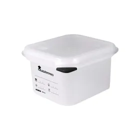 Ilmatiivis eväsrasia Masterpro Foodies polypropeeni Neliö 1 L 17,6 x 10,8 x 10 cm Valkoinen Läpinäkyvä