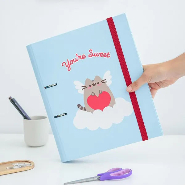 Pusheen - A4 binder from the Purrfect Love collection (2 rings, elastic band)