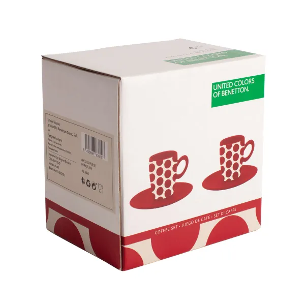 Кофейный набор Benetton Красный Керамика Кроты 4 Предметы