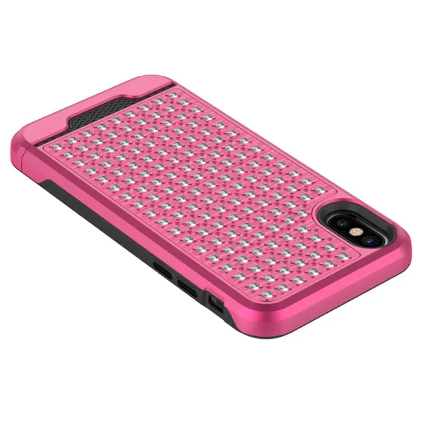 Zizo Star Diamond Hybrid Cover for iPhone X (Pink/Black)