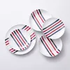 Dinnerware Set Beverly Hills Polo Club Blue Red Porcelain Stripes 12 Pieces
