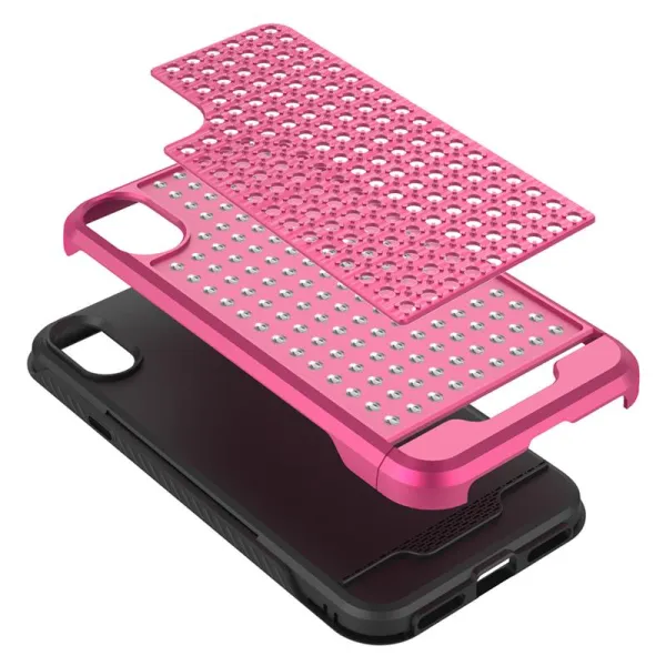 Zizo Star Diamond Hybrid Cover for iPhone X (Pink/Black)
