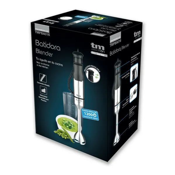 Rokās Turams Blenderis TM Electron Nerūsējošais tērauds 1200 W