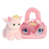 Fancy Pals – Plush Princess Cat with a Gold Crown in a Pink Bag 20 cm Eco-Friendly