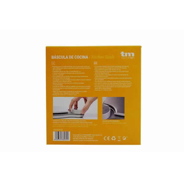kitchen scale TM Electron Grey 5 kg (171 x 184 x 31,5 mm)