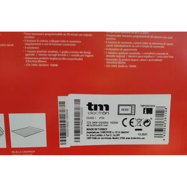 Gruzdintuvė TM Electron 1500 W (43,5 x 26,5 x 38 cm)