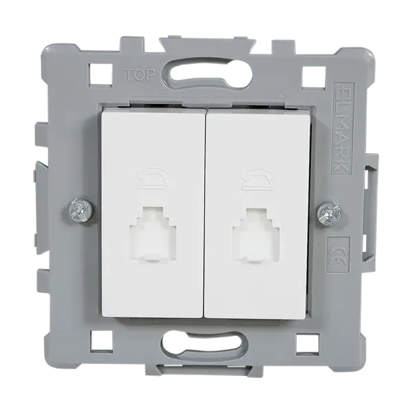 SPLENDOR EL06232 DOUBLE PHONE SOCKET WHITE