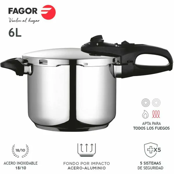 Greitpuodis Fagor DUO Nerūdijantis plienas 18/10 4 L 6 L