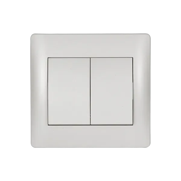 RHYME TWO BUTTONS TWO WAY SWITCH WHITE METALLIC