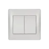 RHYME TWO BUTTONS TWO WAY SWITCH WHITE METALLIC