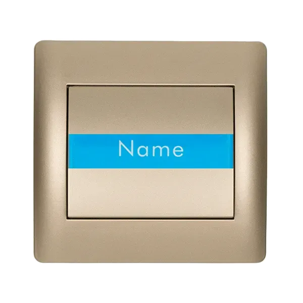 RHYMEDOOR BELL SWITCH WITH NAME CARD CHAMPAGNE METALLIC