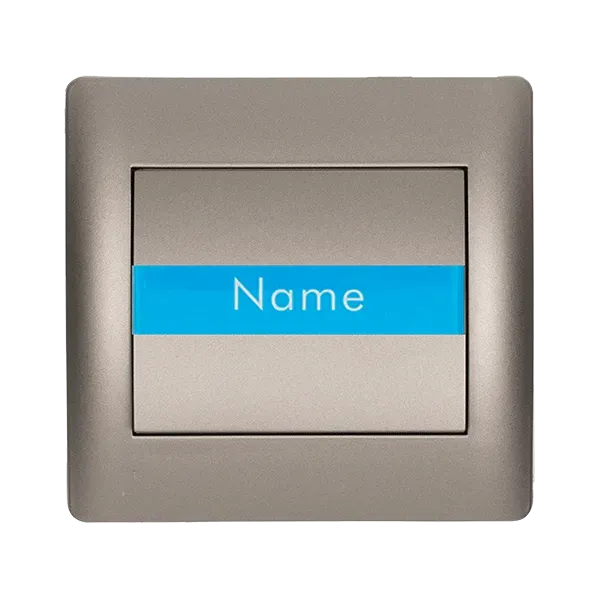 RHYMEDOOR BELL SWITCH WITH NAME CARD GREY METALLIC