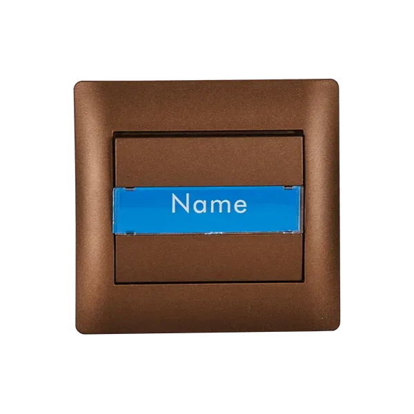 RHYMEDOOR BELL SWITCH WITH NAME CARD COFFEE METALLIC