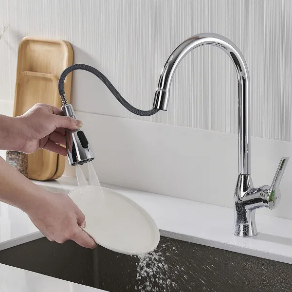 Mixer Tap Fontastock Chrome Stainless steel Brass Ceramic Zinc Alloy C-shaped Height