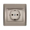 RHYME GERMAN TYPE SOCKET WITH COVER GREY METALLIC