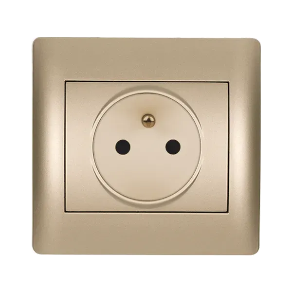 RHYME GERMAN TYPE SOCKET WITH COVER CHAMPAGNE METALLIC