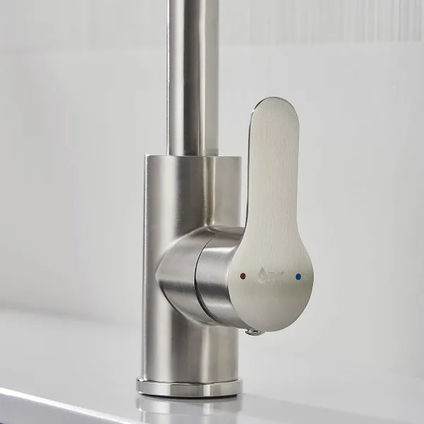 Mixer Tap Fontastock Grey Stainless steel Ceramic Zinc Alloy C-shaped