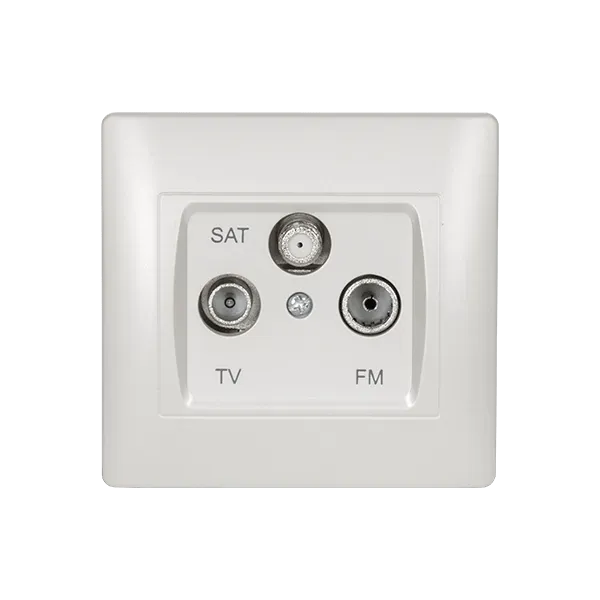 RHYME TV+FM+SAT SOCKET WHITE METALLIC