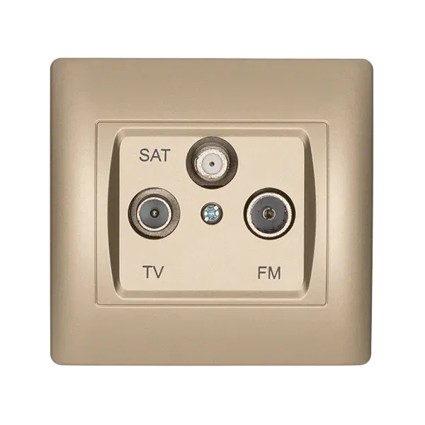 RHYME TV+FM+SAT SOCKET CHAMPAGNE METALLIC