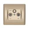 RHYME TV+FM+SAT SOCKET CHAMPAGNE METALLIC