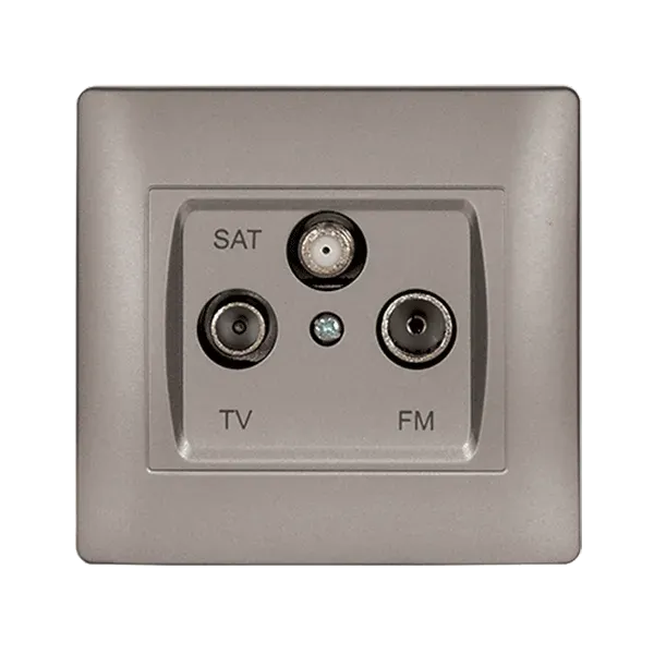 RHYME TV+FM+SAT SOCKET GREY METALLIC