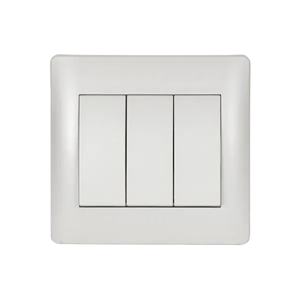 RHYME THREE BUTTONS ONE WAY SWITCH WHITE METALLIC