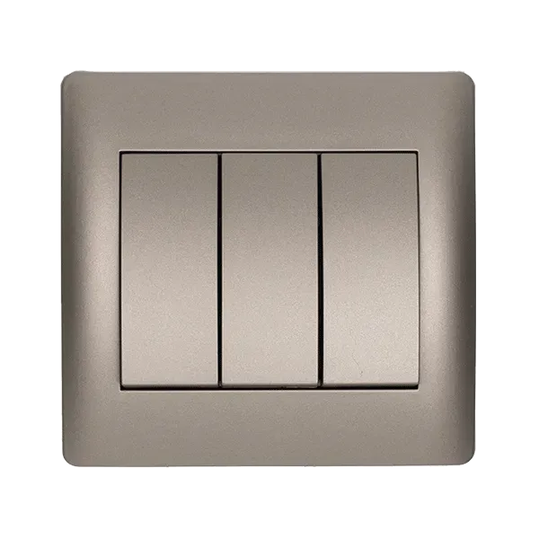 RHYME THREE BUTTONS ONE WAY SWITCH GREY METALLIC