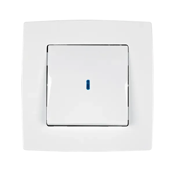 CITY ONE BUTTON WITH LIGHT TWO WAY SWITCH WHITE METALLIC