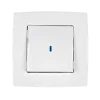 CITY ONE BUTTON WITH LIGHT TWO WAY SWITCH WHITE METALLIC