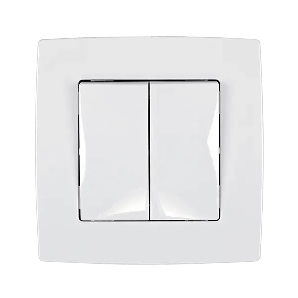 CITY TWO BUTTONS ONE WAY SWITCH, WHITE METALLIC