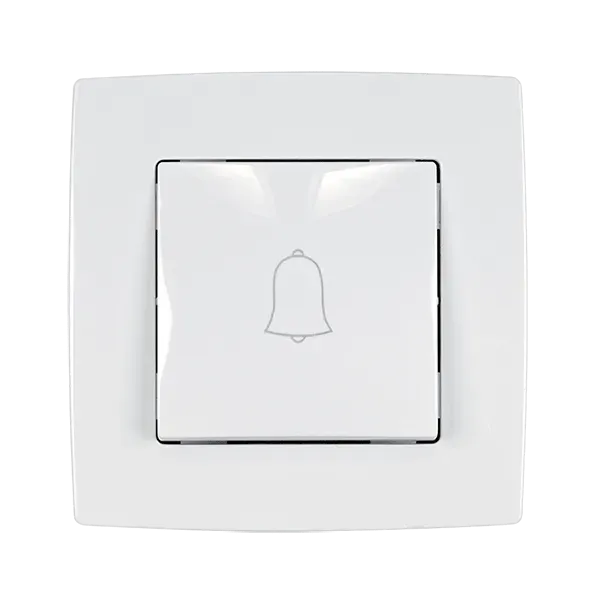 CITY DOOR BELL SWITCH, WHITE METALLIC