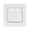 CITY DOOR BELL SWITCH, WHITE METALLIC