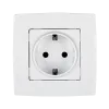 CITY GERMAN TYPE SOCKET WHITE METALLIC WITH SCREW