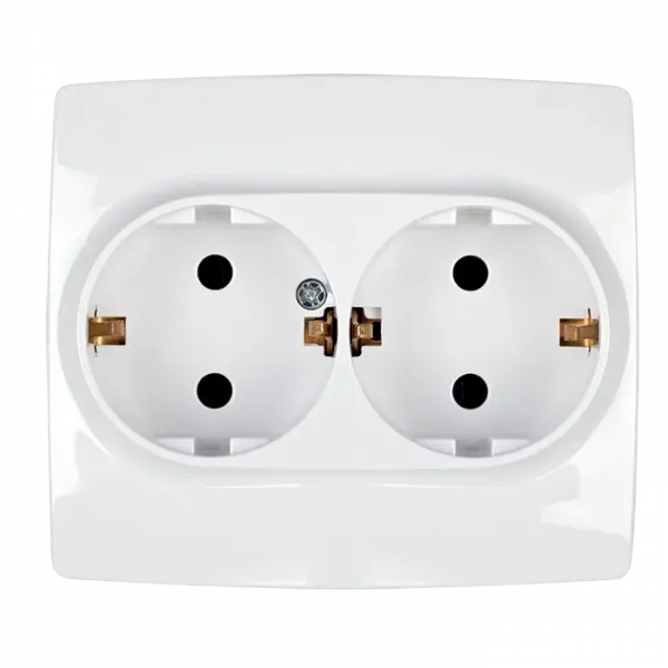 CITY GERMAN TYPE SOCKET (DOUBLE) WHITE METALLIC WITH SCREW