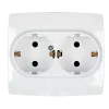 CITY GERMAN TYPE SOCKET (DOUBLE) WHITE METALLIC WITH SCREW