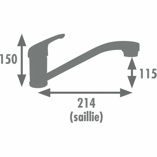 Kitchen Tap Rousseau SUN NF Pelēks Sudrabains