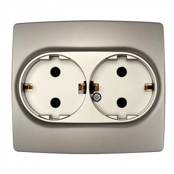 CITY GERMAN TYPE SOCKET (DOUBLE) CHAMPAGNE METALLIC WITH SCREW