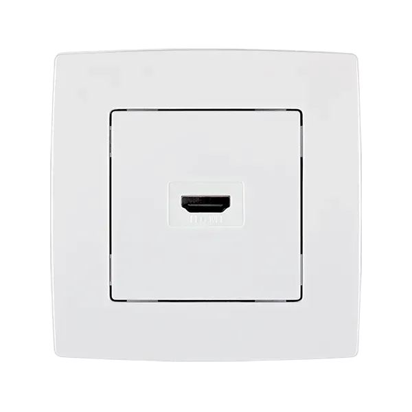 CITY HDMI SOCKET WHITE METALLIC