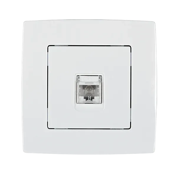 CITY PHONE SOCKET, WHITE METALLIC