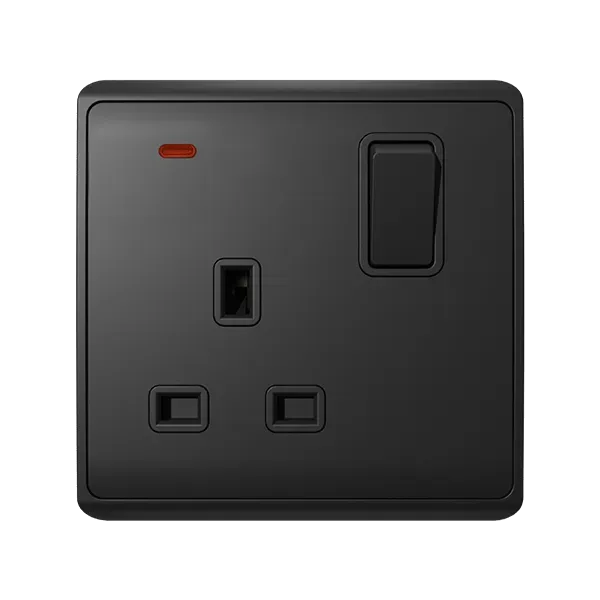 LONDON SINGLE SOCKET WITH 2P BUTTON SWITCH NEON AN