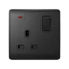 LONDON SINGLE SOCKET WITH 2P BUTTON SWITCH NEON AN