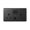 LONDON DOUBLE SOCKET 2P BUTTON SWITCH NEON+USB AN