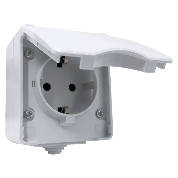 GERMAN TYPE SOCKET IP65 GRAY