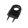 TWO PIN PLUG WITH EXTRACTION RING 6A BLACK