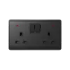 LONDON DOUBLE SOCKET WITH 2P BUTTON SWITCH NEON AN