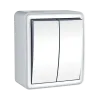 TWO GANG ONE WAY SWITCH IP44 WHITE