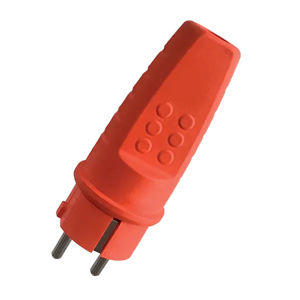 RUBBER SCHUKO PLUG 16A RED