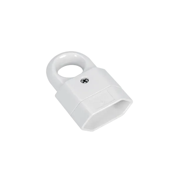 TWO POLE SOCKET WITH HOOK 10A WHITE