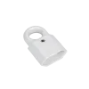 TWO POLE SOCKET WITH HOOK 10A WHITE