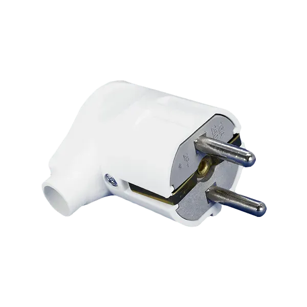 ELMARK ANGLE SCHUKO PLUG 16А 2Р+Е WHITE